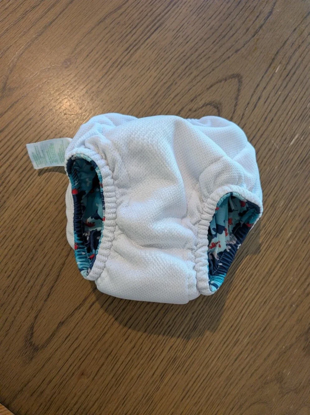 Children's Swim Diaper Cover - Nautical Blue Whale & Crab Print, Sz. 12 Months